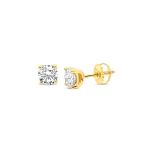 18k Yellow Gold 1.00ct Lab Grown Diamond Stud Earrings