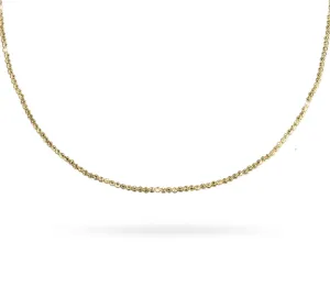 18k Yellow Gold 2mm Classic Moon Bead Necklace