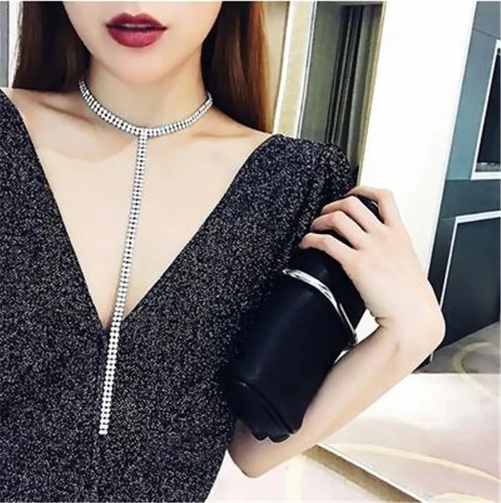 2024 NEW Selling Rhinestone Choker Crystal Gem Luxury Chokers Collar Chocker Chunky Y Necklace Women Jewelry Accessories Gifts