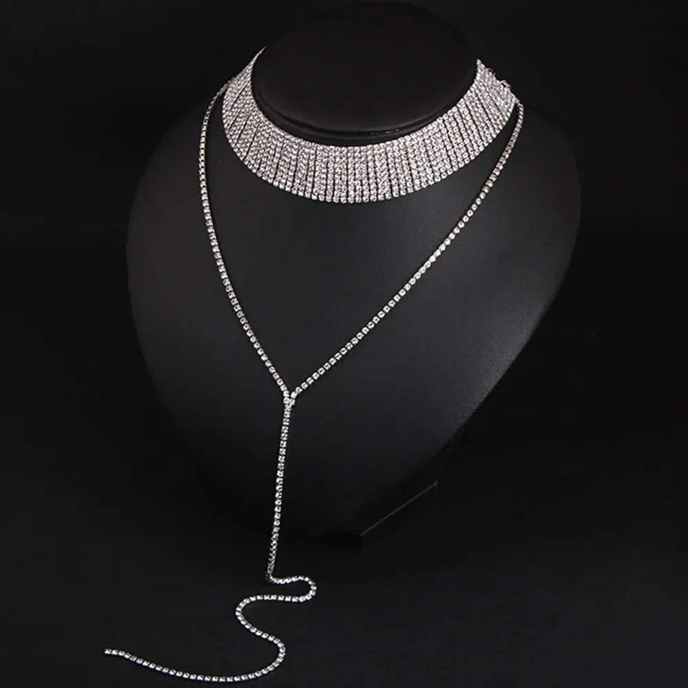 2024 NEW Selling Rhinestone Choker Crystal Gem Luxury Chokers Collar Chocker Chunky Y Necklace Women Jewelry Accessories Gifts
