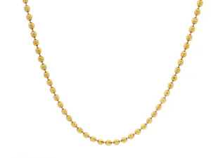 22ct Yellow Gold Diamond Cut Beaded Chain with Lobster Clasp | Elegant & Stylish