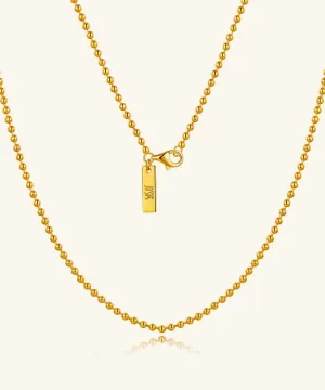 24K Yellow Gold Bead Chain - 2mm