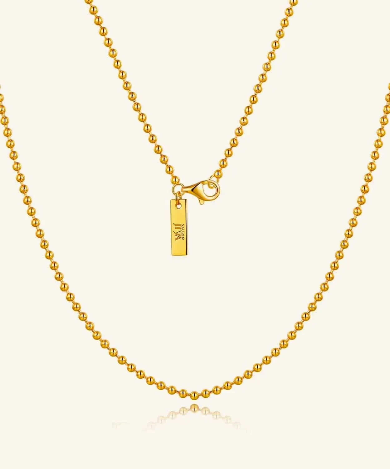 24K Yellow Gold Bead Chain - 2mm