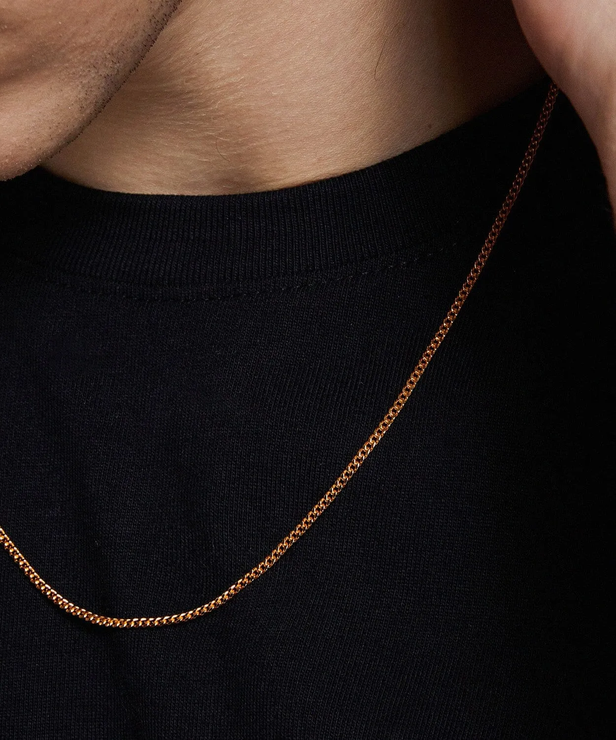 24K Yellow Gold Cuban Link Chain - 2mm