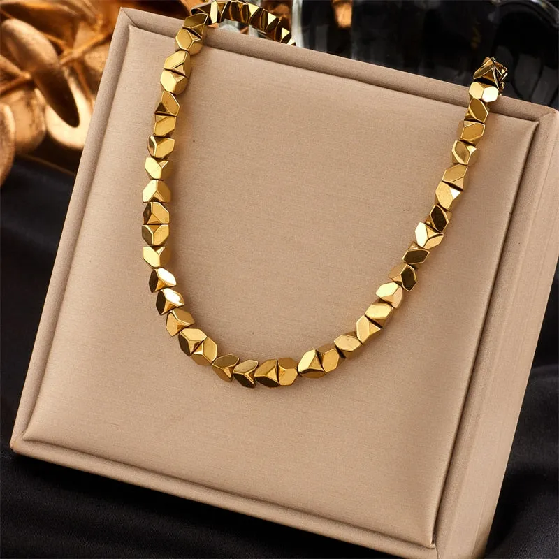 316L Stainless Steel Pearl Heart Butterfly Green Stone Pendant Necklace For Women
