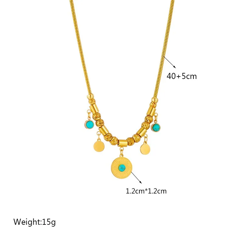 316L Stainless Steel Pearl Heart Butterfly Green Stone Pendant Necklace For Women