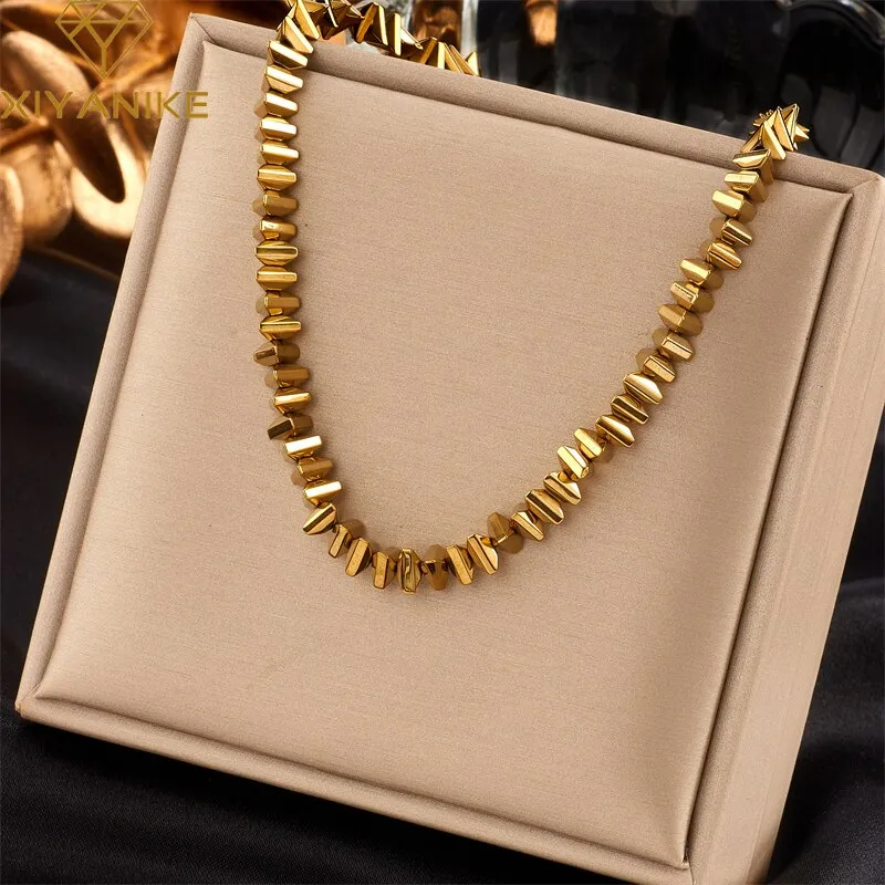316L Stainless Steel Pearl Heart Butterfly Green Stone Pendant Necklace For Women