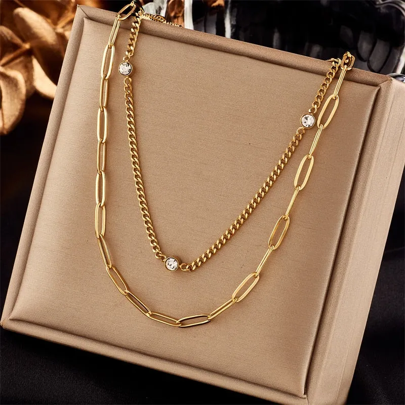 316L Stainless Steel Pearl Heart Butterfly Green Stone Pendant Necklace For Women