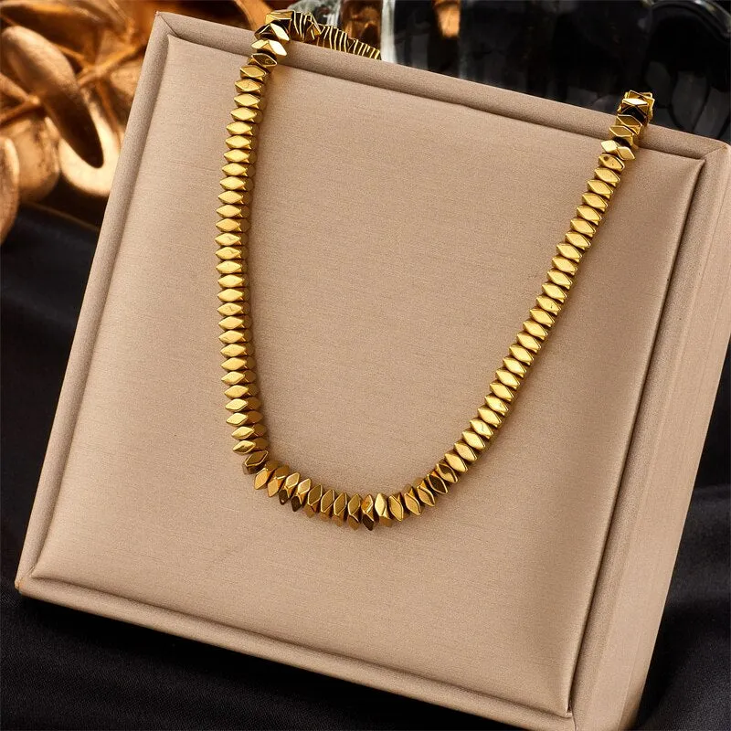 316L Stainless Steel Pearl Heart Butterfly Green Stone Pendant Necklace For Women