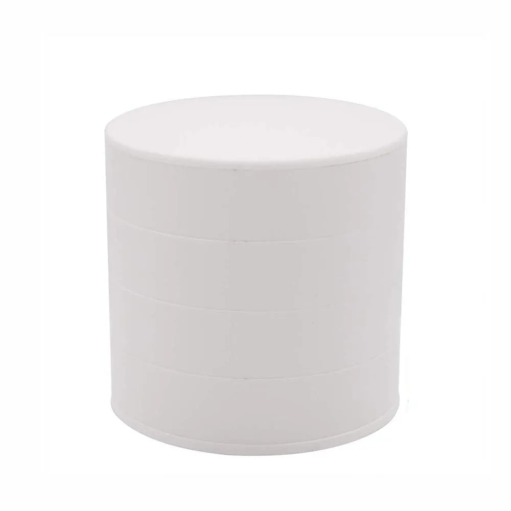 4-Tier Jewelry Organizer Box Tower Rings Earrings Storage Case Holder Necklace Bracelet Display Tray 360°Rotating Showcase （White）