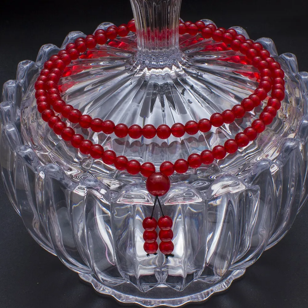 6mm Red Onyx Beaded Elastic Rope Necklace Bracelet