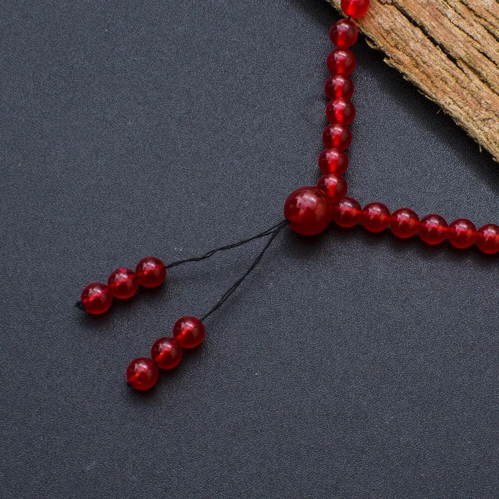 6mm Red Onyx Beaded Elastic Rope Necklace Bracelet