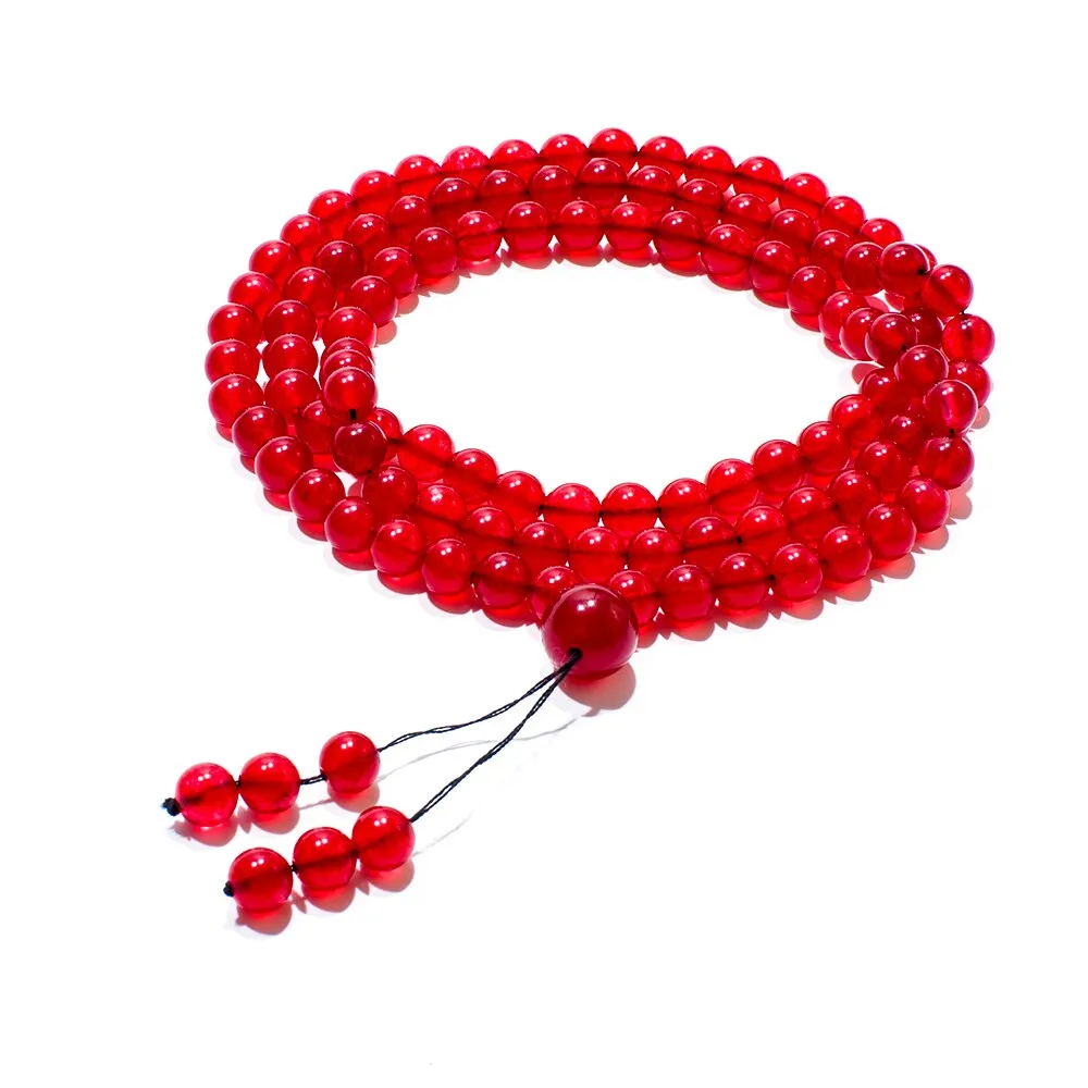 6mm Red Onyx Beaded Elastic Rope Necklace Bracelet