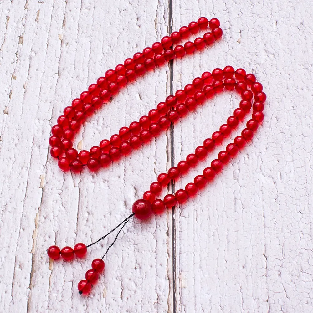 6mm Red Onyx Beaded Elastic Rope Necklace Bracelet
