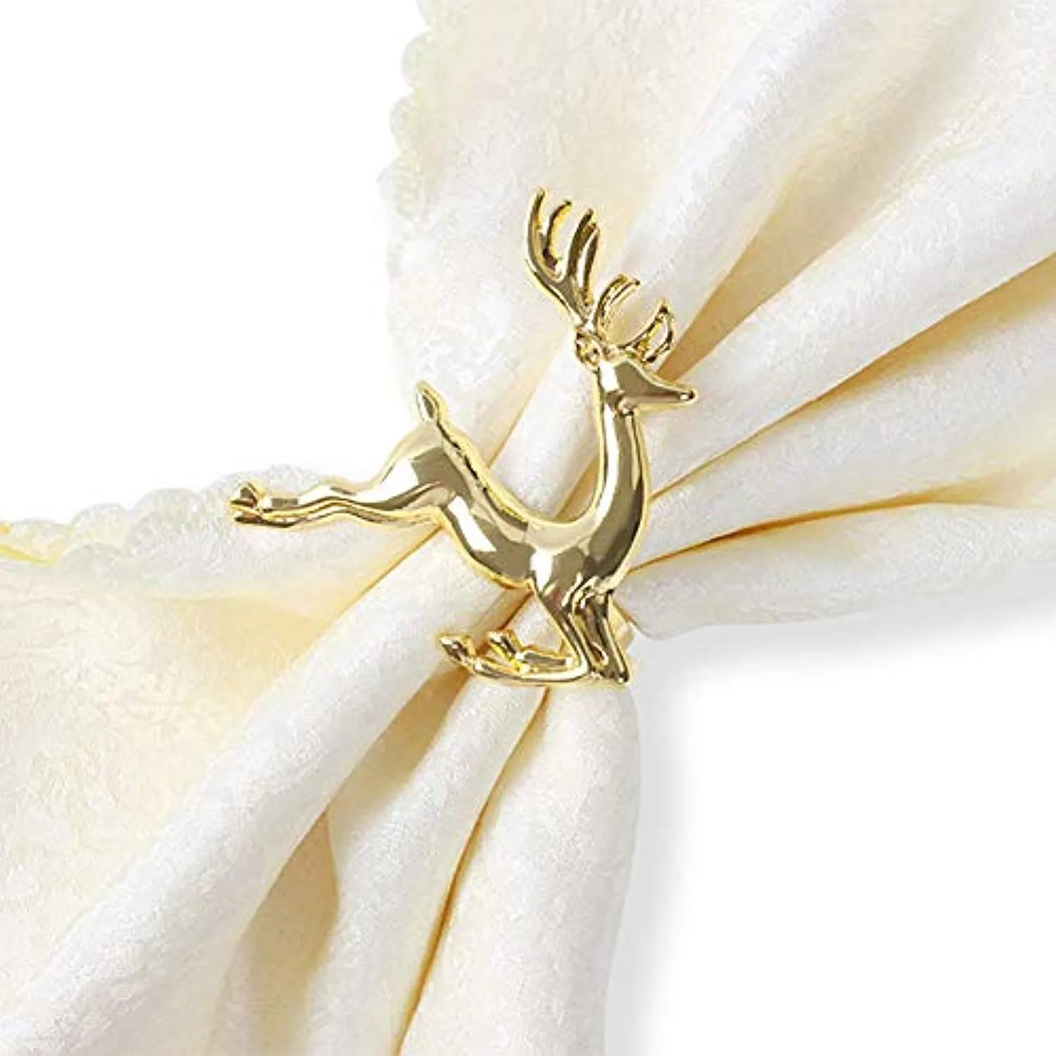 6Pcs Gold Elk Chic Napkin Rings for Place Settings
