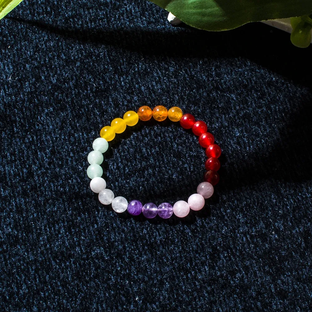 8mm Rose Quartz Amethyst White Jade Beads 108 Mala 7 Chakra Necklace Meditation