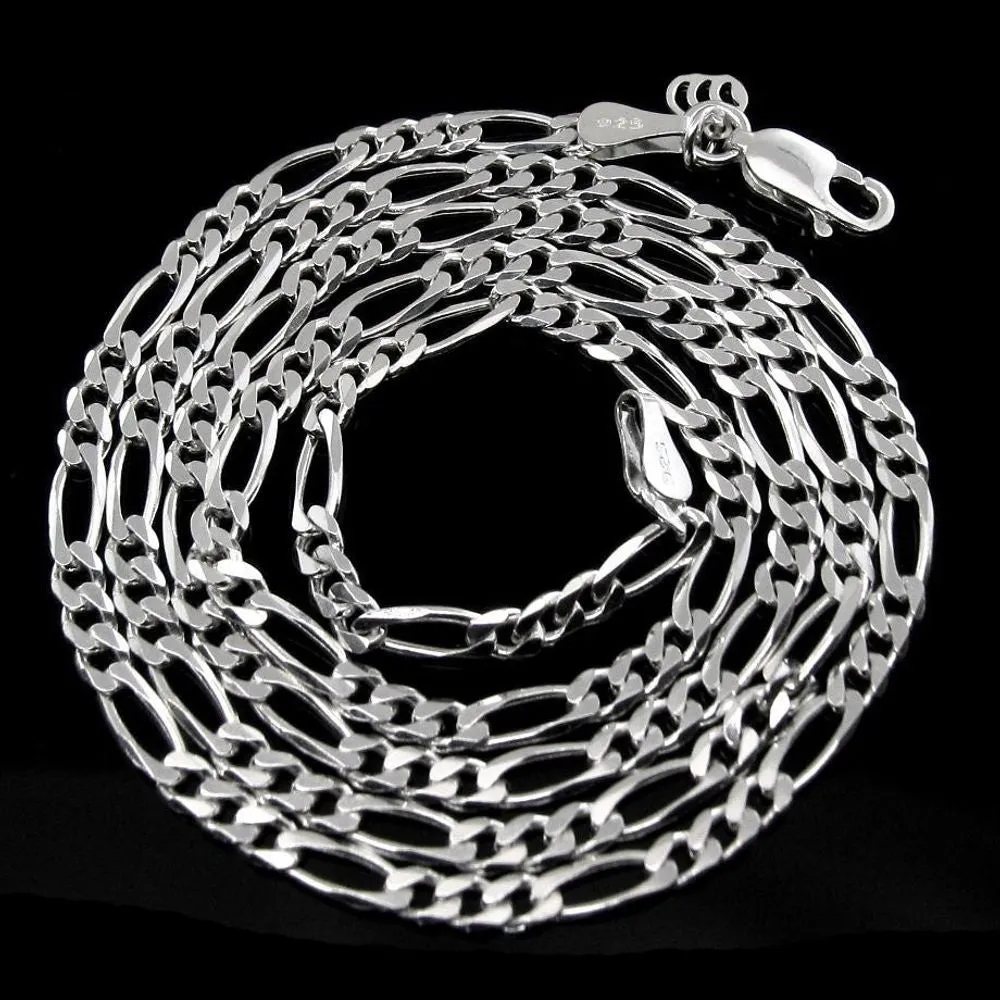 925 Sterling Silver Figaro Men's Chain
