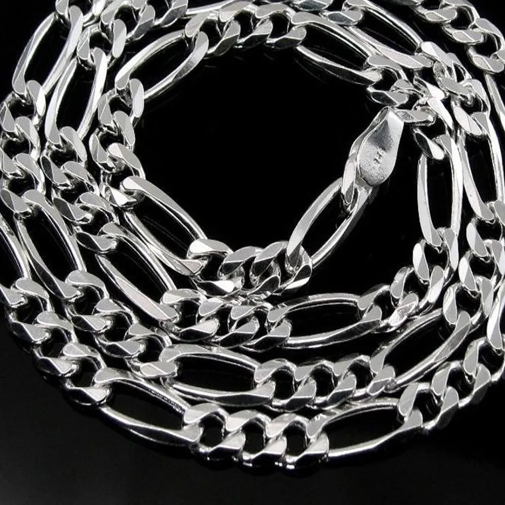 925 Sterling Silver Figaro Men's Chain