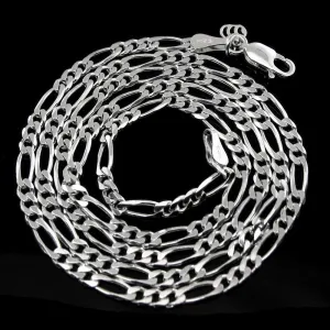 925 Sterling Silver Figaro Men's Chain