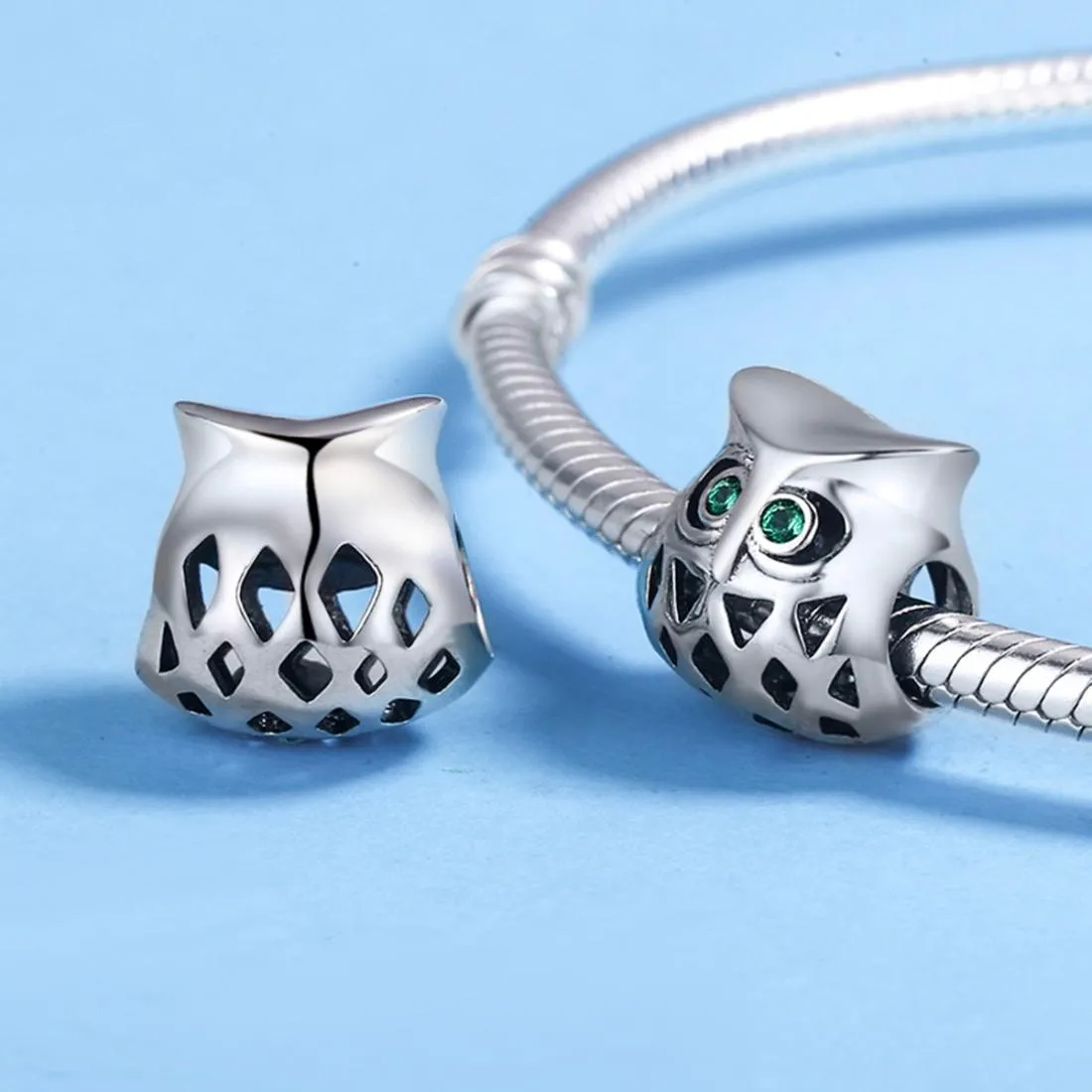 925 Sterling Silver Gemstone Inlaid Beads