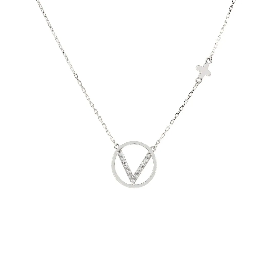 925 Sterling Silver V Pattern Chain