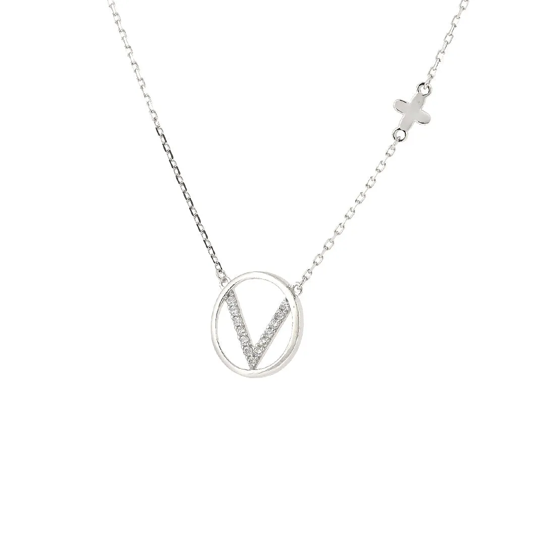 925 Sterling Silver V Pattern Chain