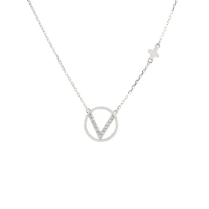 925 Sterling Silver V Pattern Chain
