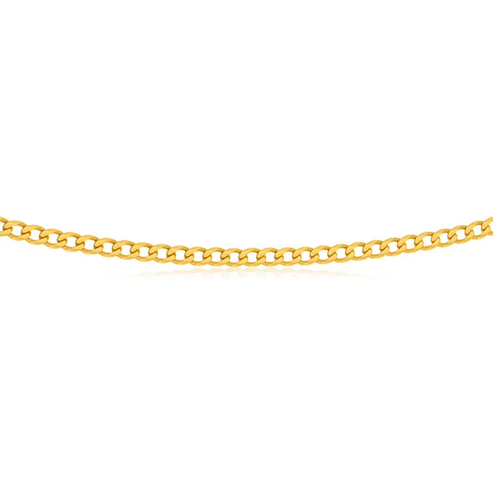 9ct Yellow Solid Gold 45cm Curb Chain 100 Gauge
