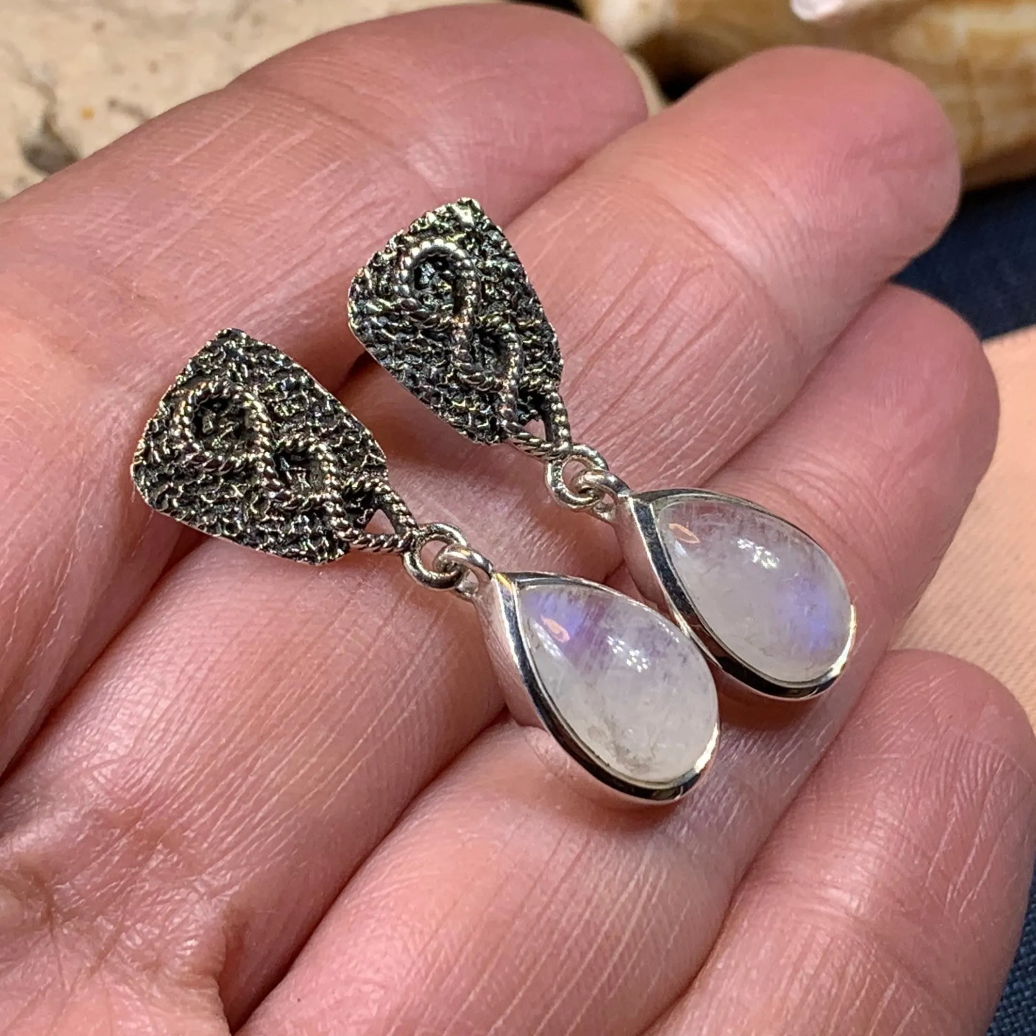 Adamaris Celtic Moonstone Earrings