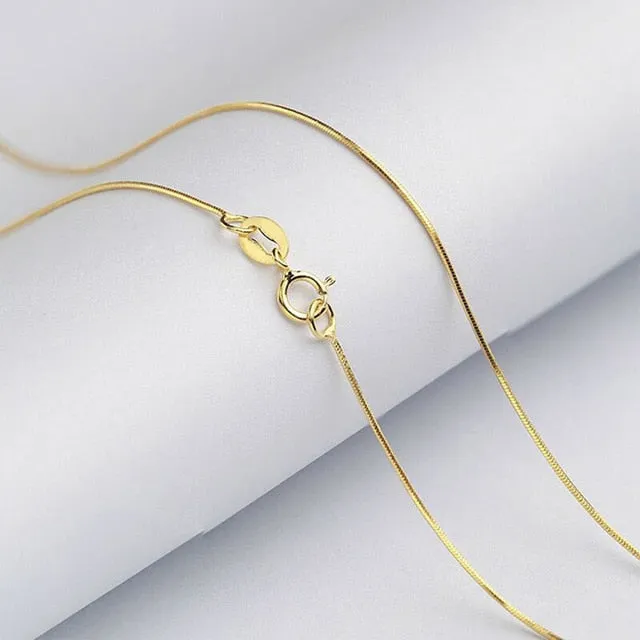ANI 18K Yellow Gold (AU750) Chain Necklace for Women Engagement Fine Jewelry Snake Chain for Pendant 16 inches or 18 inches