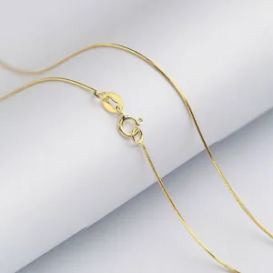 ANI 18K Yellow Gold (AU750) Chain Necklace for Women Engagement Fine Jewelry Snake Chain for Pendant 16 inches or 18 inches