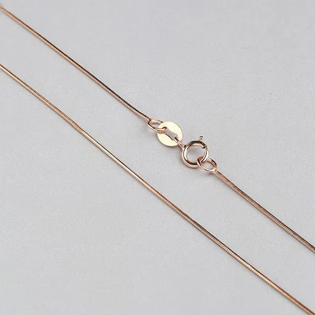 ANI 18K Yellow Gold (AU750) Chain Necklace for Women Engagement Fine Jewelry Snake Chain for Pendant 16 inches or 18 inches