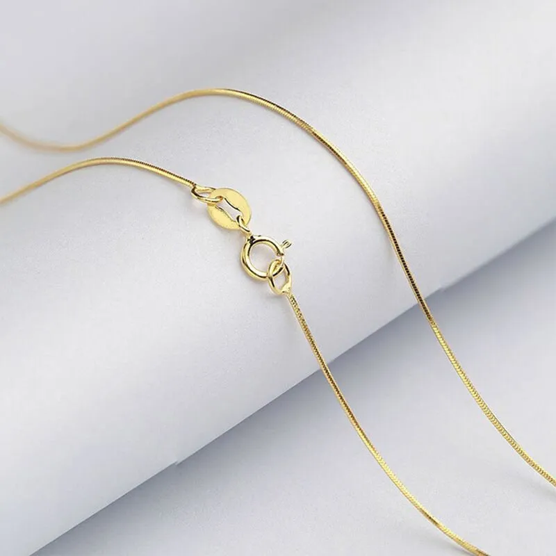ANI 18K Yellow Gold (AU750) Chain Necklace for Women Engagement Fine Jewelry Snake Chain for Pendant 16 inches or 18 inches