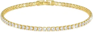 Ankle Bracelets for Women 14K Gold Anklets Waterproof Tennis Chain Beach Anklets Womens Gold Jewelry 2.5 mm Toggle Latch 9, 10, 11 in