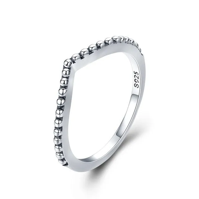 BAMOER 100% 925 Sterling Silver Water Droplet Clear CZ Finger Rings for Women Wedding Engagement Jewelry Girlfriend Gift PA7649