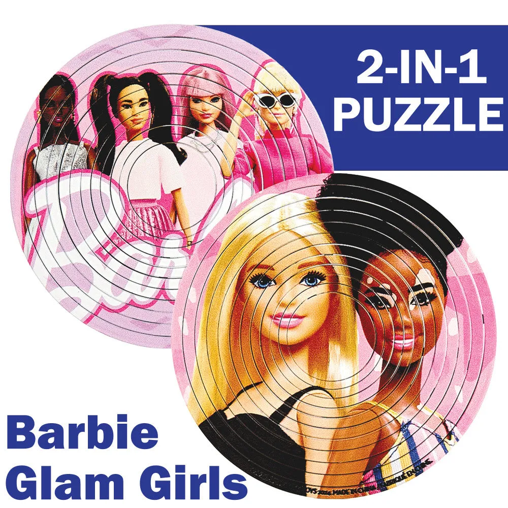 Barbie Glam Girls Spin Flip Puzzle - Double-Sided 12-Ring Game