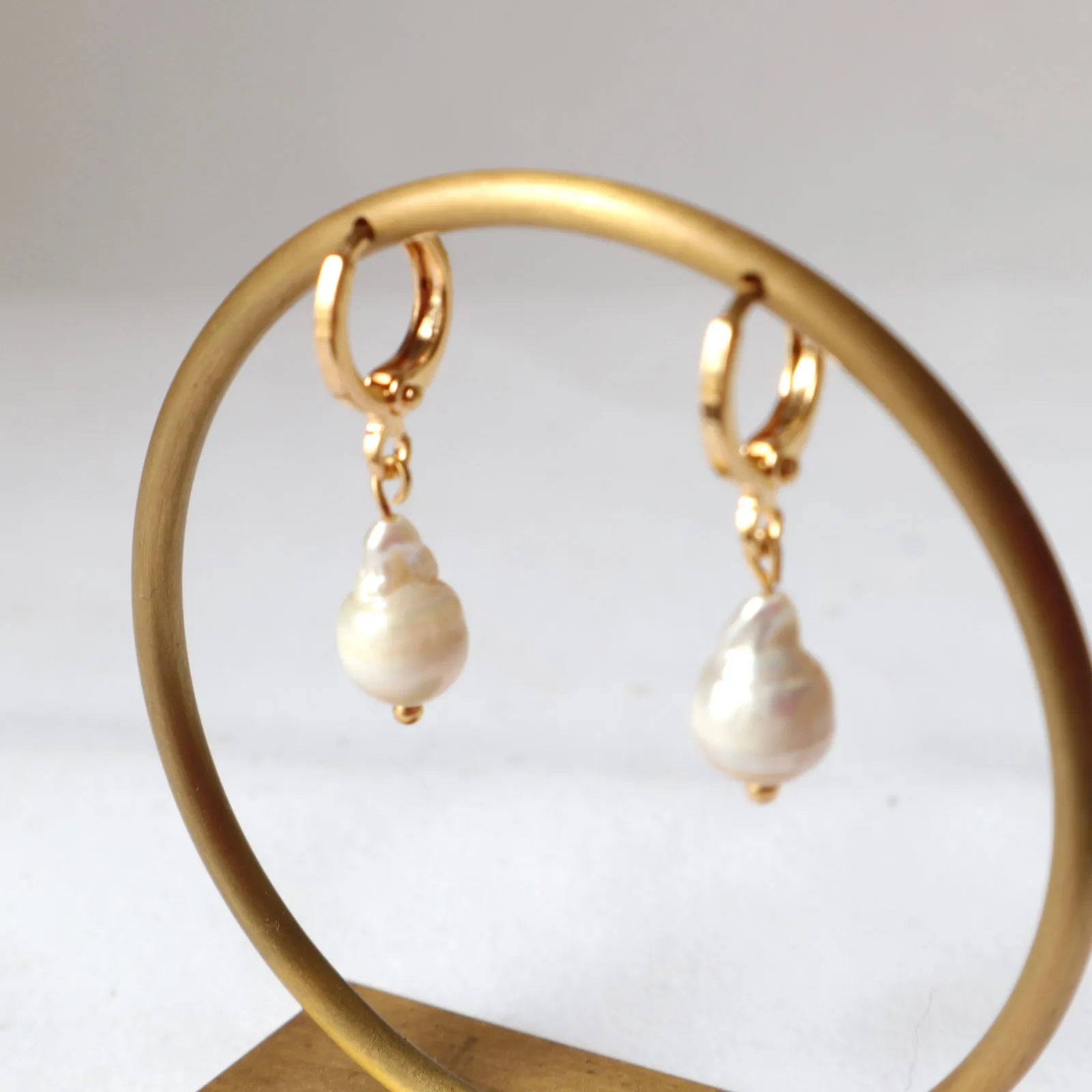 Baroque Pearl Huggies