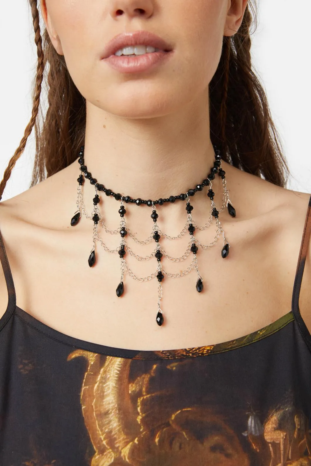 Bead Drop Chain Choker