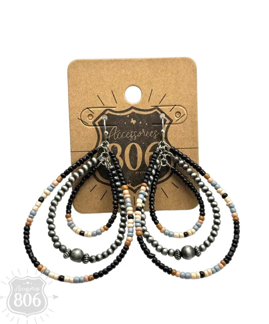 Beaded teardrop earring 806-E426