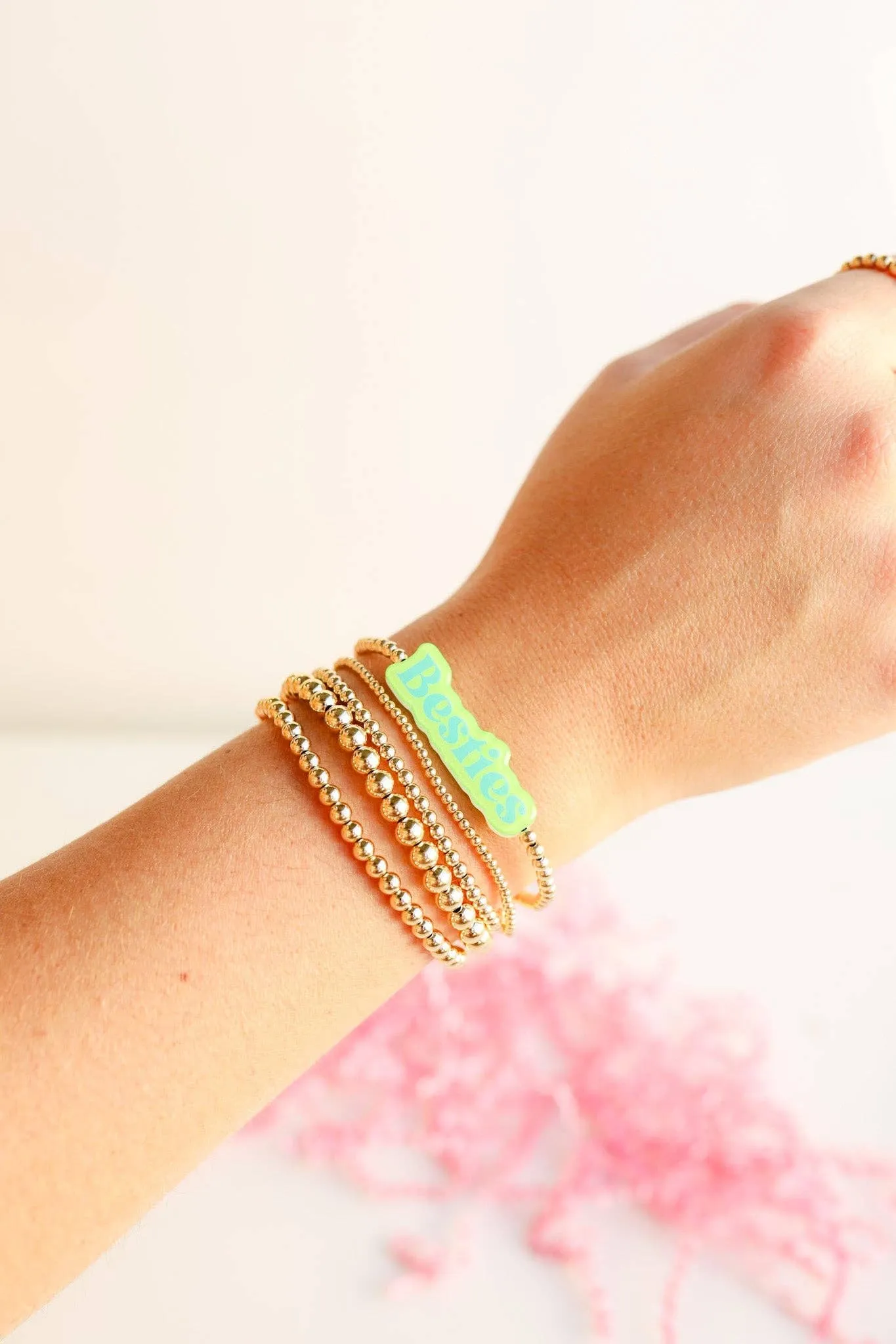 Bestie BB Bead Bracelet in Green/Blue (Kids Size)
