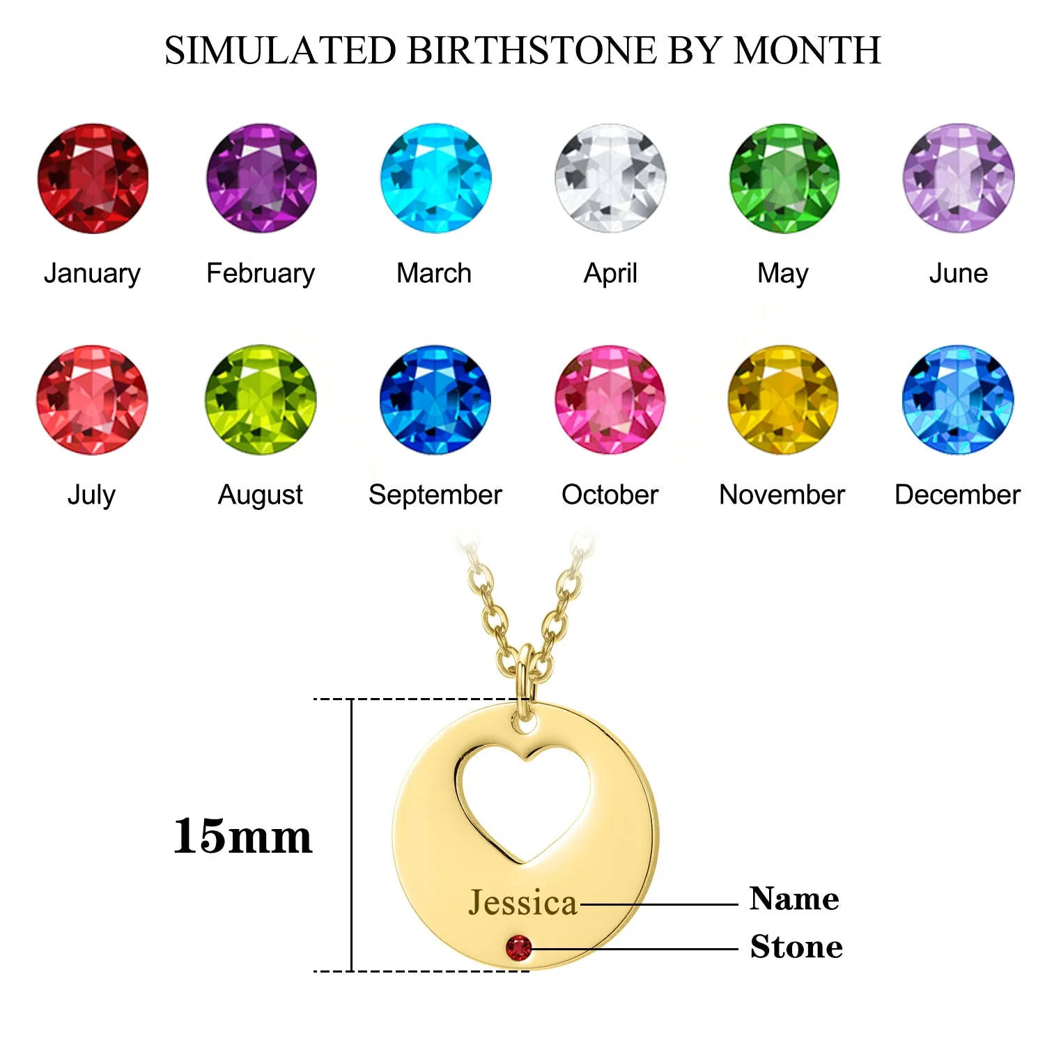 Birthstone Name Necklace  DN186-DZ