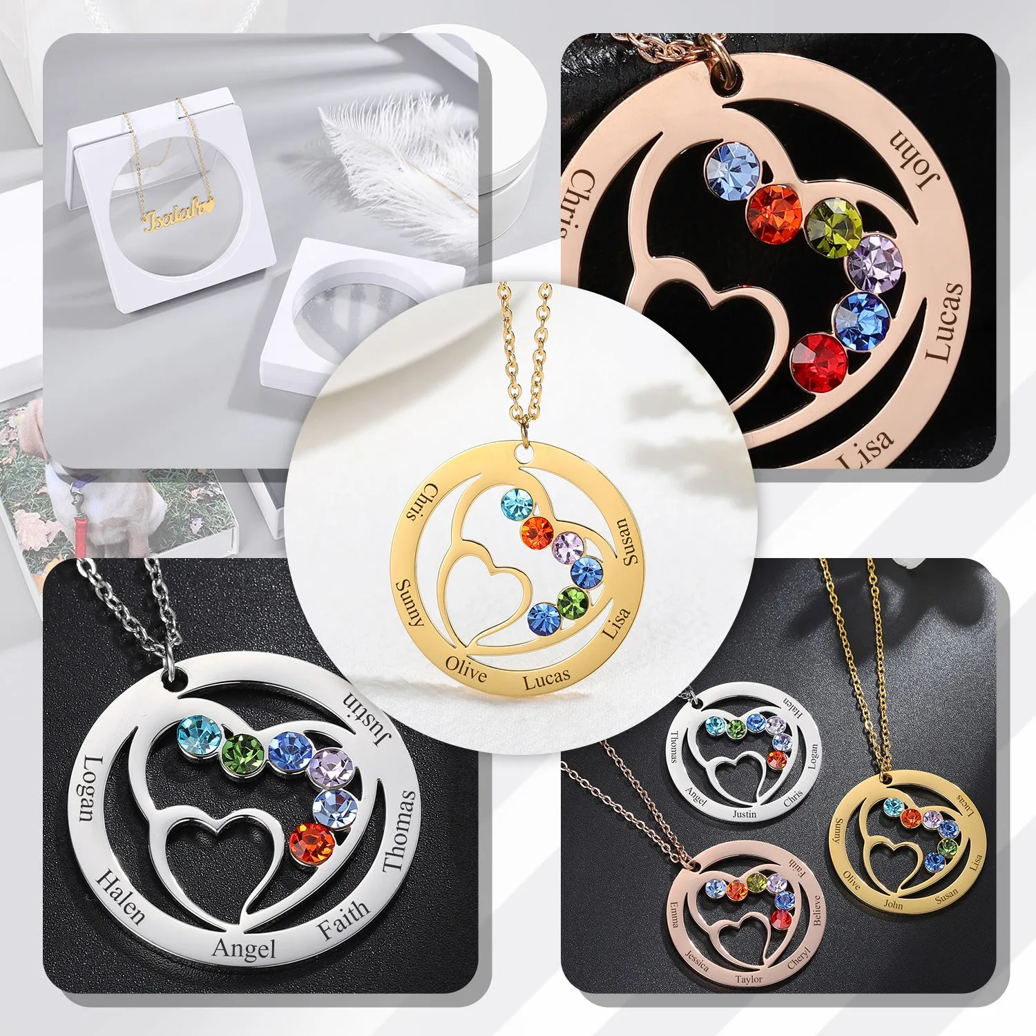 Birthstone Name Necklace DN205