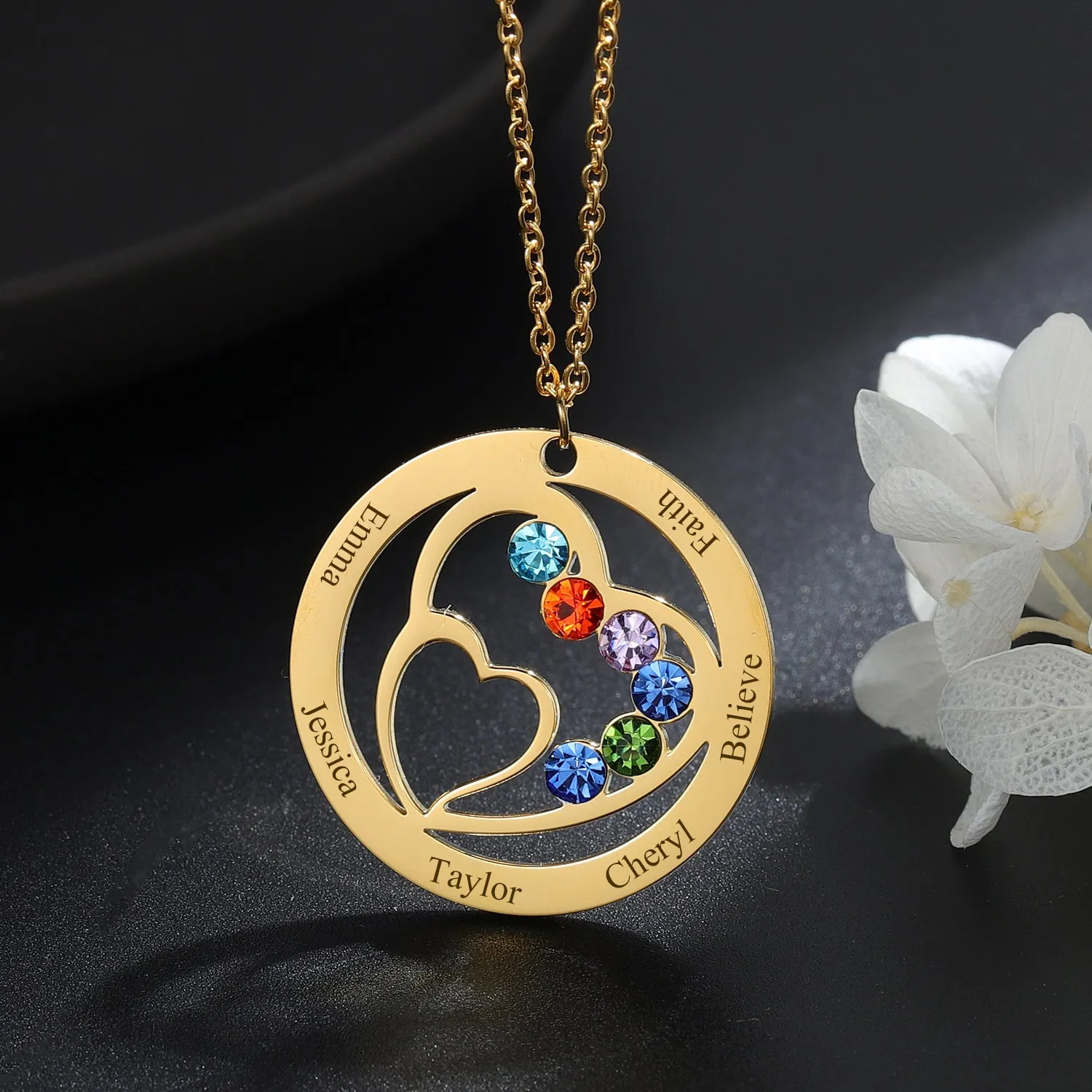 Birthstone Name Necklace DN205