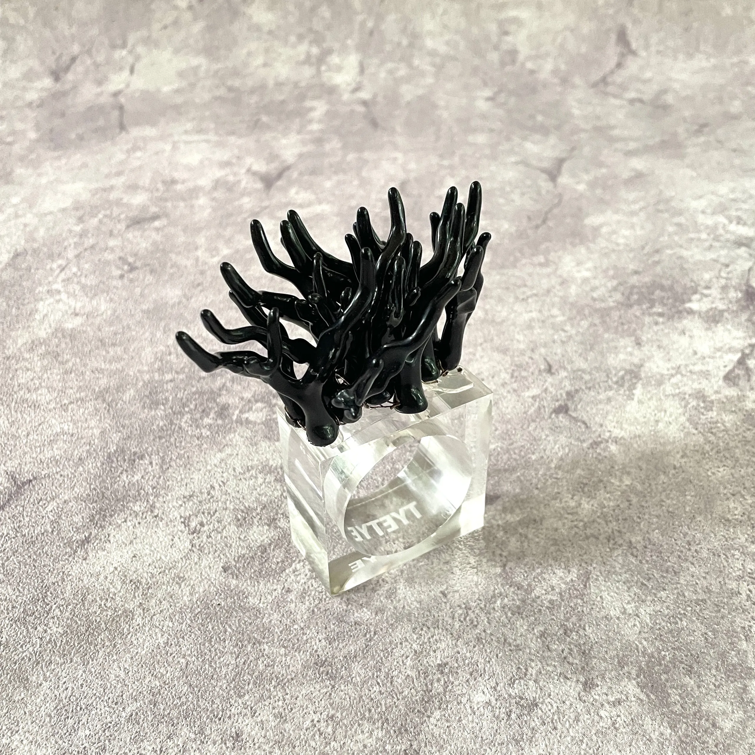Capri Black Napkin Rings (Set of 4)