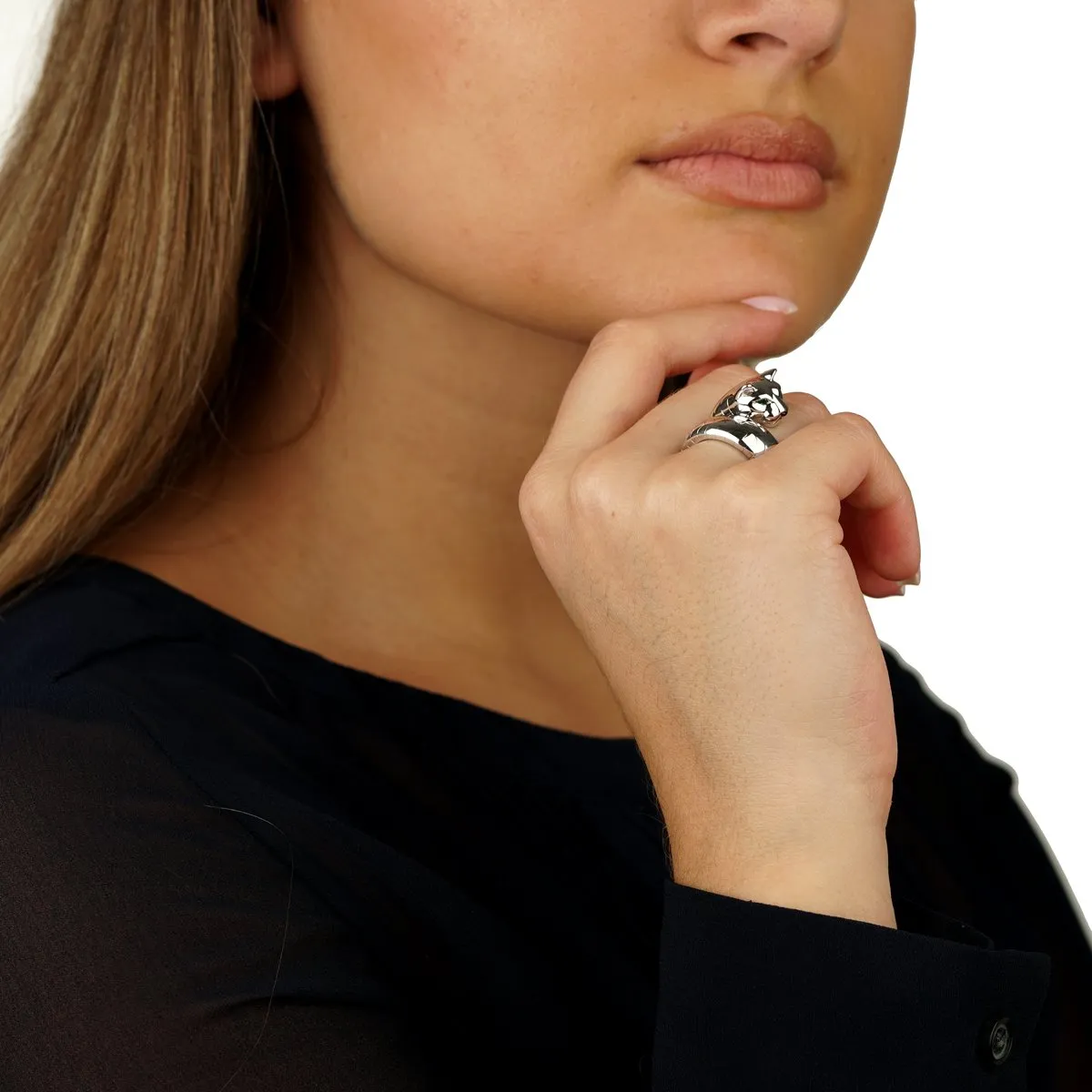 Cartier Panthere White Gold Ladies Ring