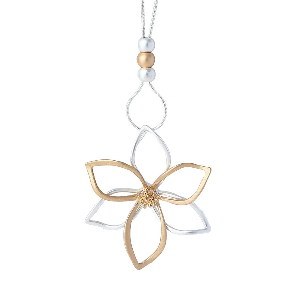 Chain Necklace for Women Fashion Jewelry Silver Gold Flower Pendant Chokers