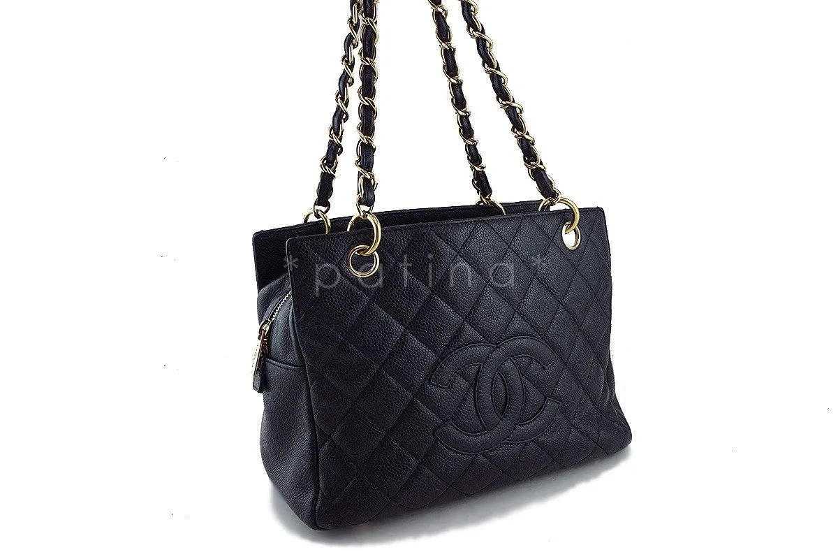 Chanel Black Caviar Quilted Timeless Shopper Tote Bag