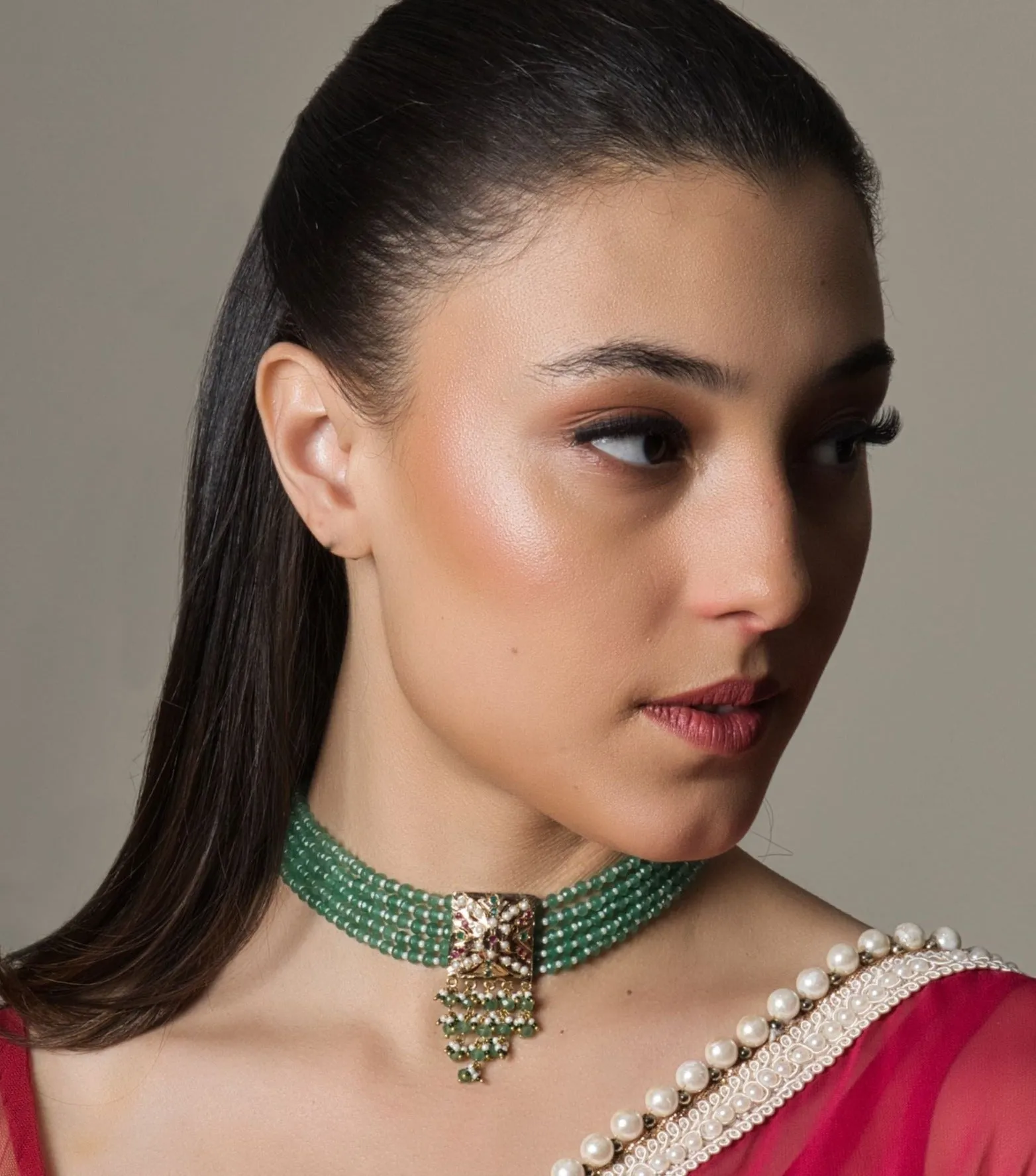 Chic Square Tukdi Mint Green Choker