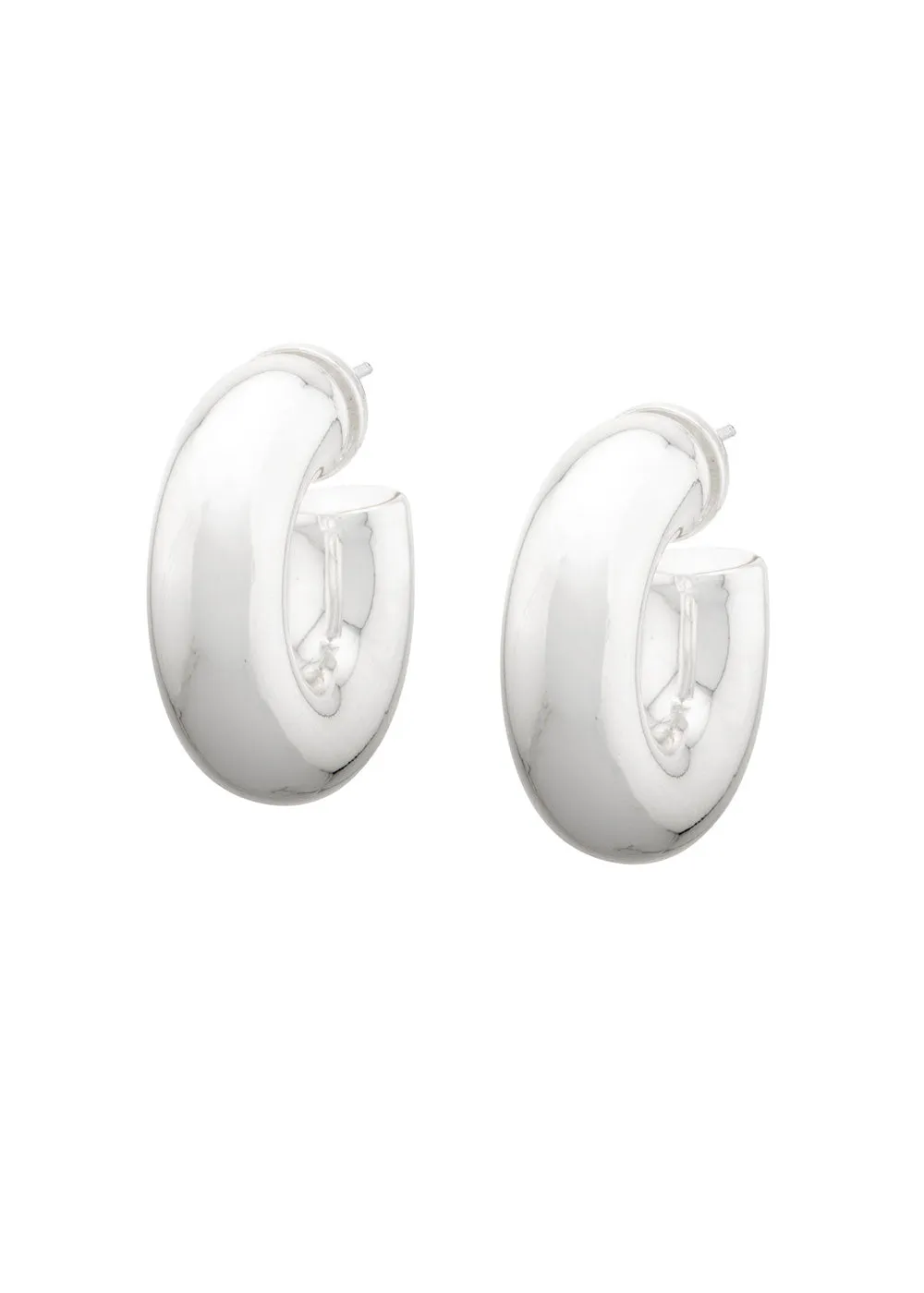 Chubby Donut Hoops - Silver