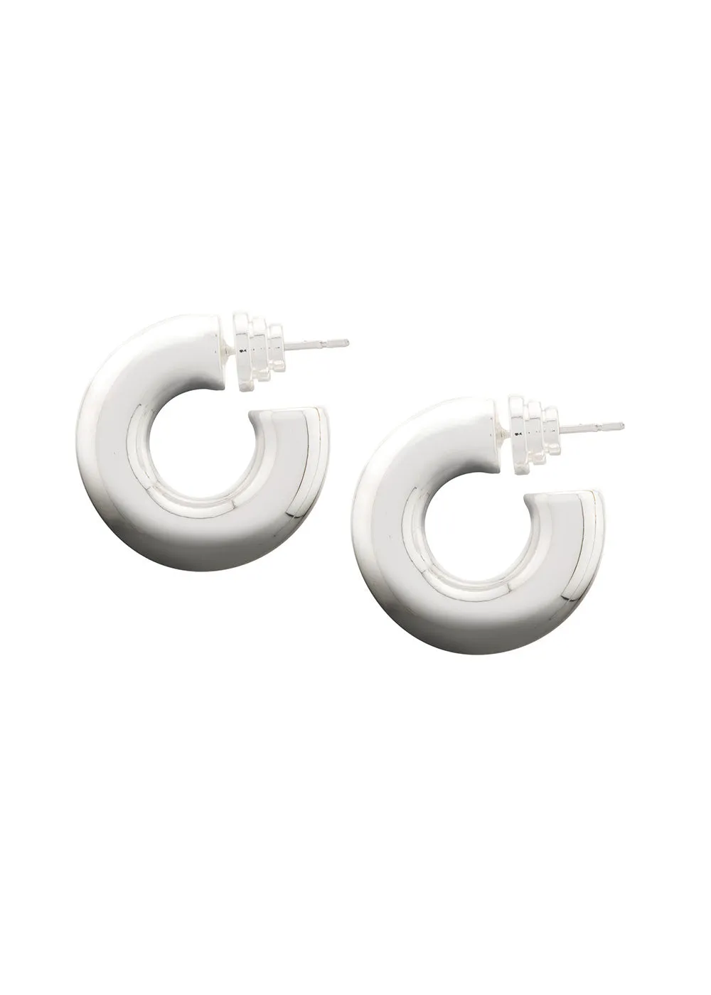 Chubby Donut Hoops - Silver